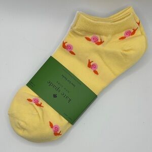 kate spade 3 pairs ankle socks; yellow snail motif, white pair, gray pair